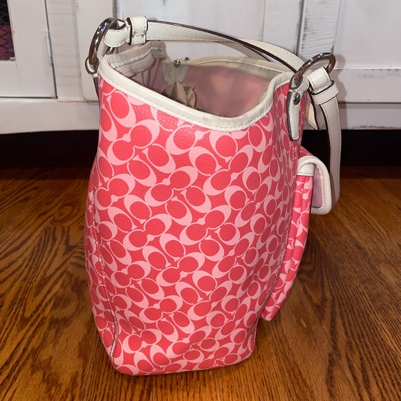 Pink Coach Monogram Shoulder Bag - Picture 3 of 13